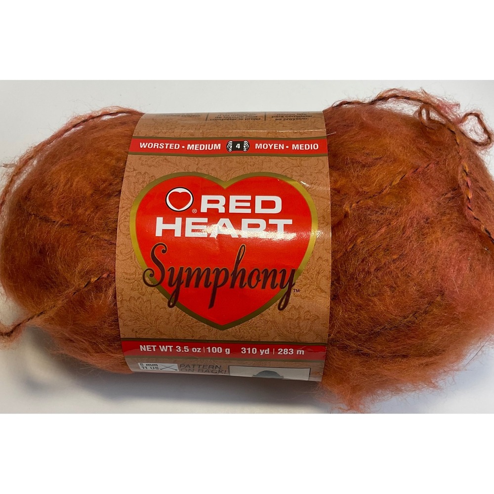 Red Heart Symphony Yarn Persimmon 4906 Worsted Medium 3.5oz 310yds Acrylic